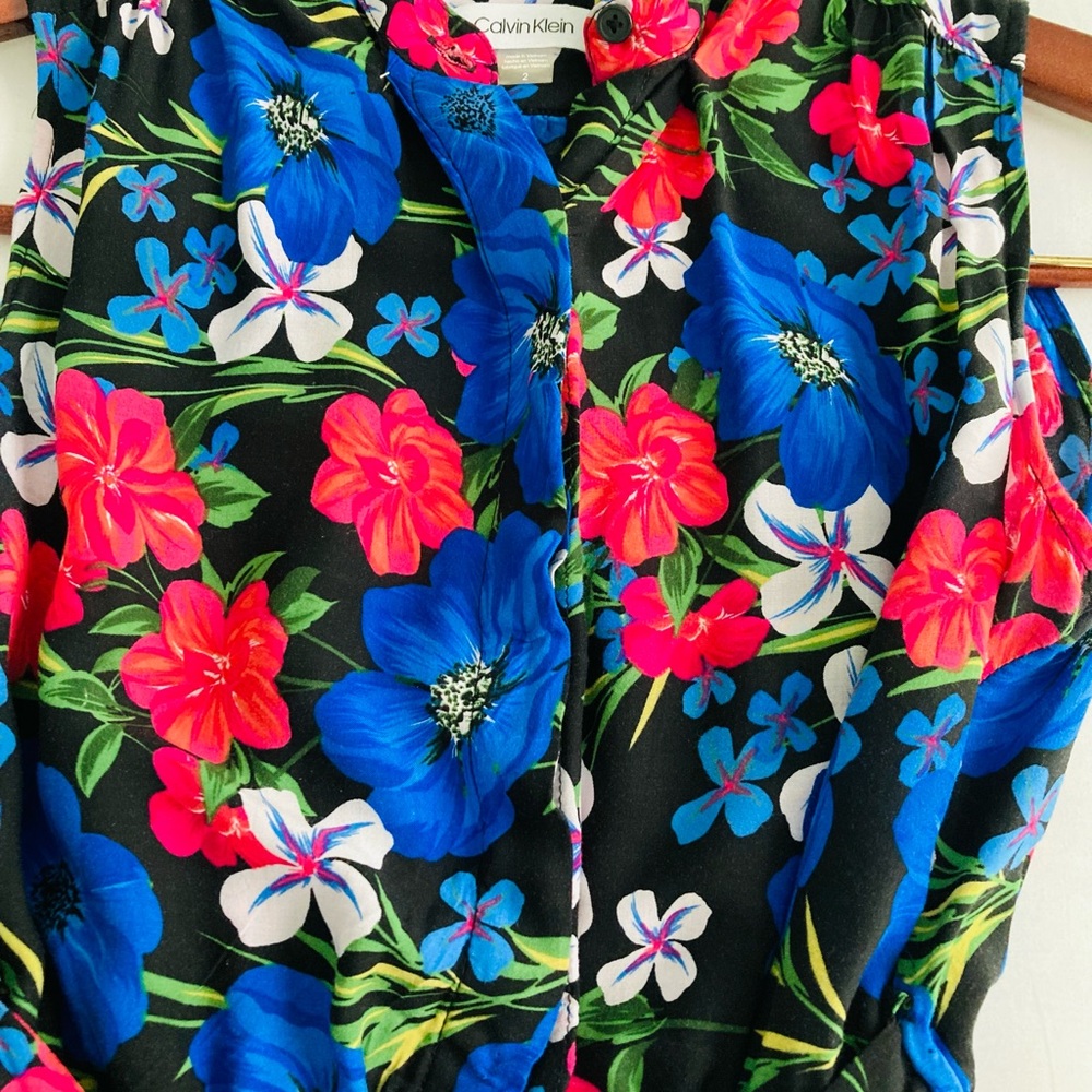 Calvin Klein Black Floral Blouse
